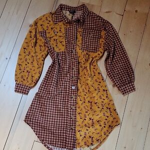 Floral Patchwork Long Sleeve Dress